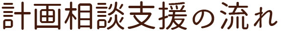計画相談支援の流れ